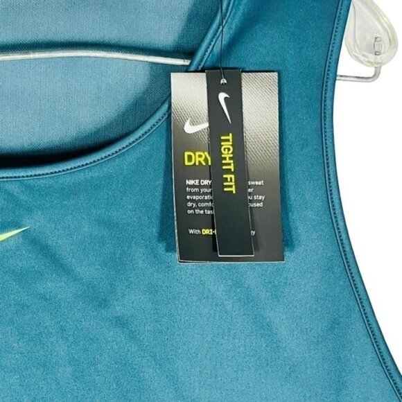 Nike teal color-stripe cropped training tank mesh DH3185-393  Size 3X - Picture 6 of 15